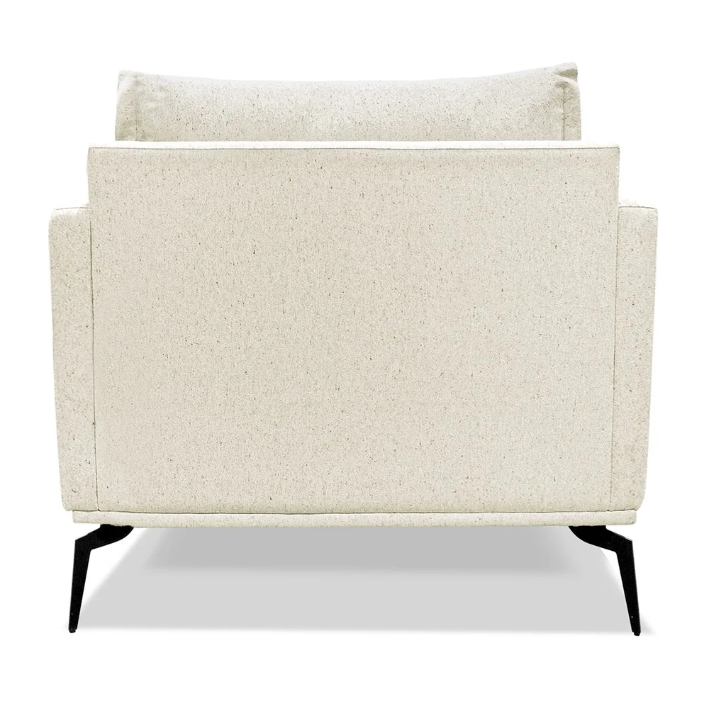 Poltrona para Sala Pés de Metal Vecchia S06 Linho Natural - Mpozenato