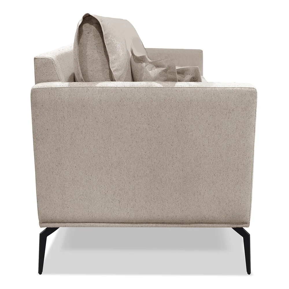 Poltrona para Sala Pés de Metal Vecchia S06 Linho Areia - Mpozenato