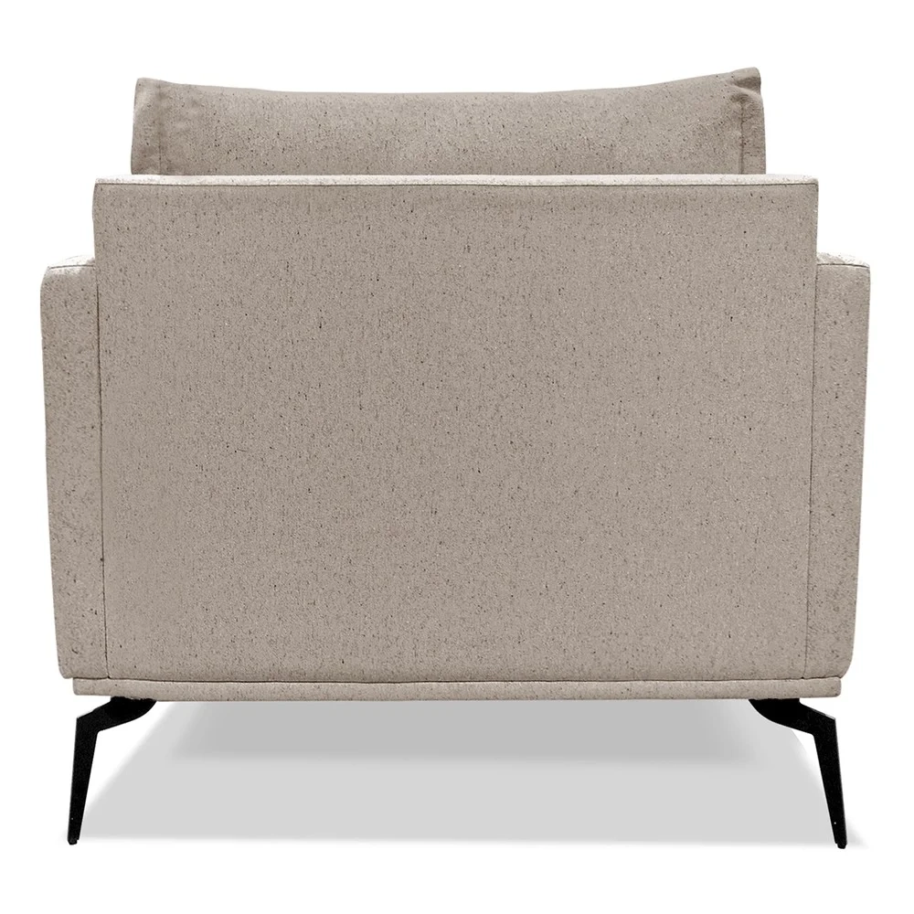 Poltrona para Sala Pés de Metal Vecchia S06 Linho Areia - Mpozenato