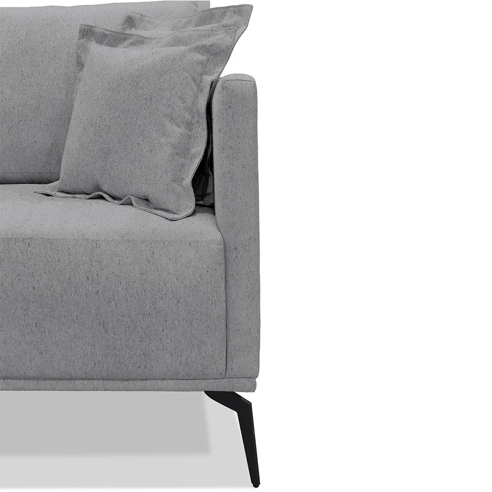 Poltrona para Sala Pés de Metal Vecchia S06 Linho Cinza - Mpozenato