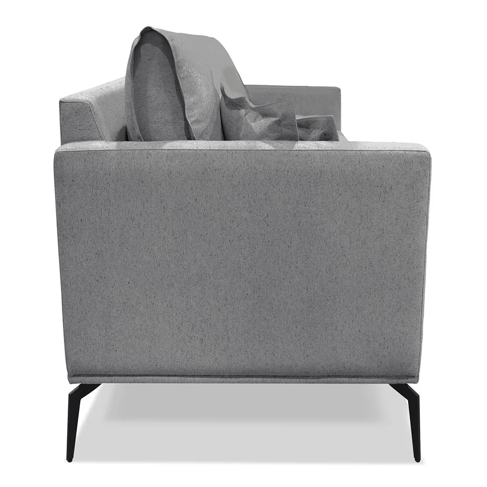 Poltrona para Sala Pés de Metal Vecchia S06 Linho Cinza - Mpozenato