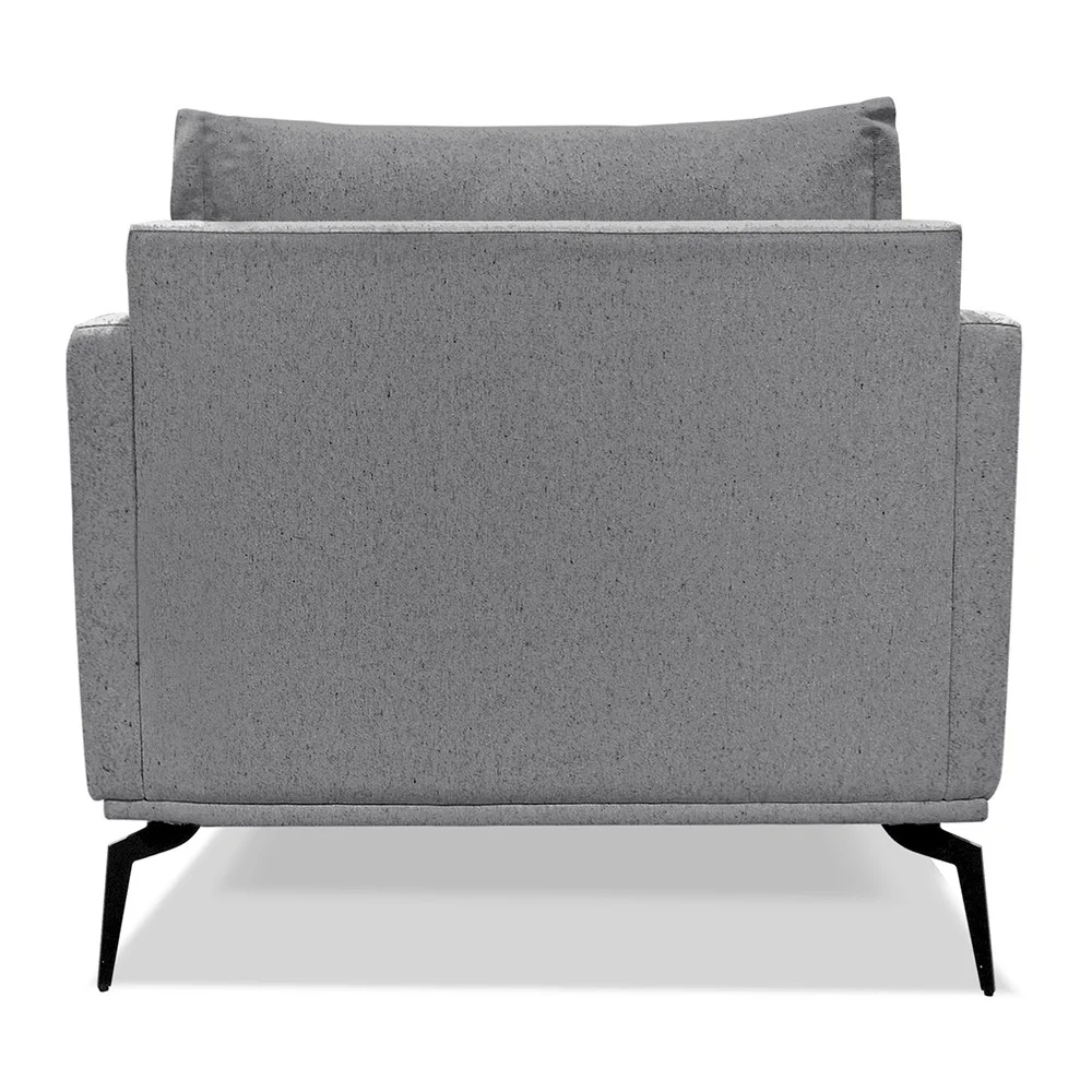 Poltrona para Sala Pés de Metal Vecchia S06 Linho Cinza - Mpozenato