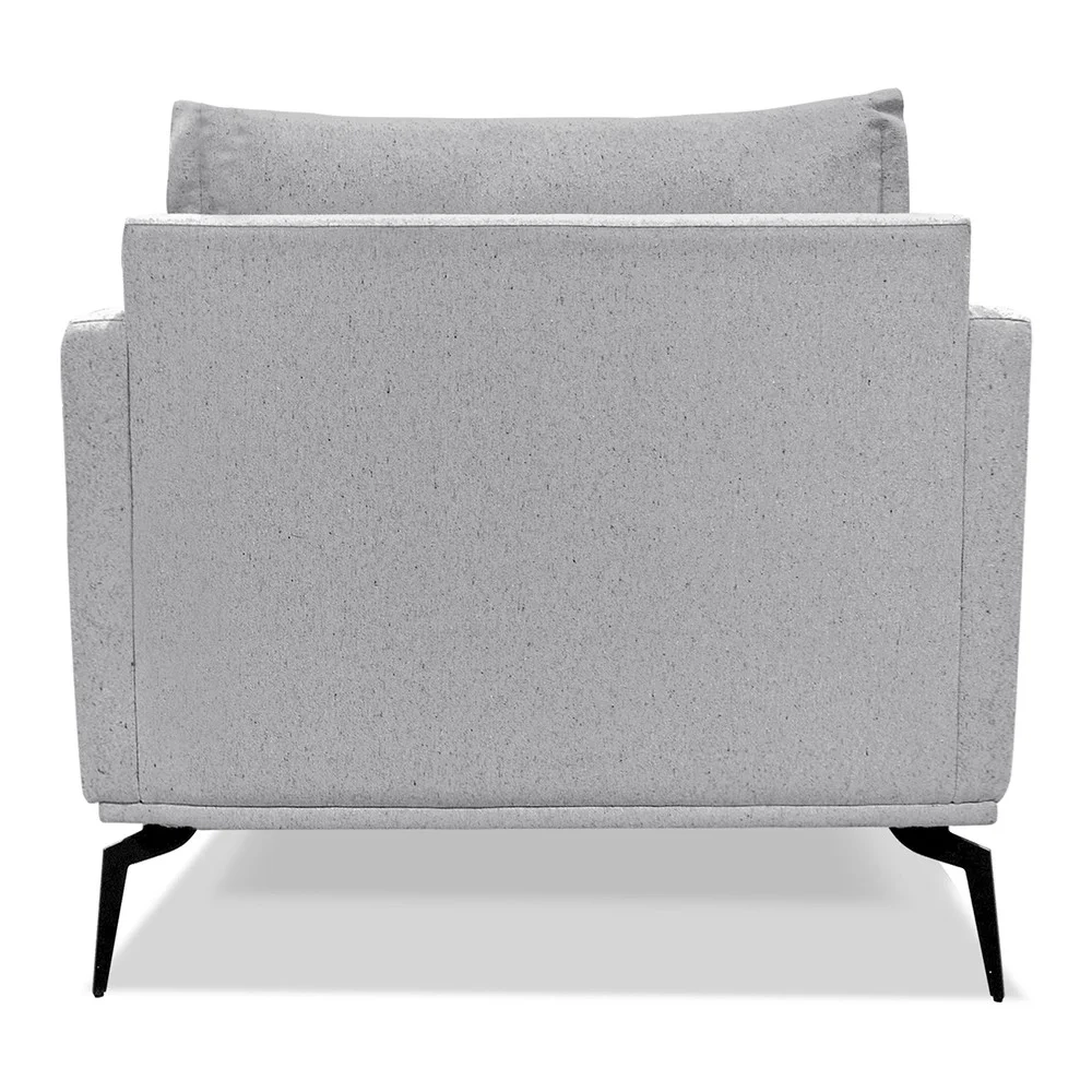 Poltrona para Sala Pés de Metal Vecchia S06 Linho Grigio - Mpozenato