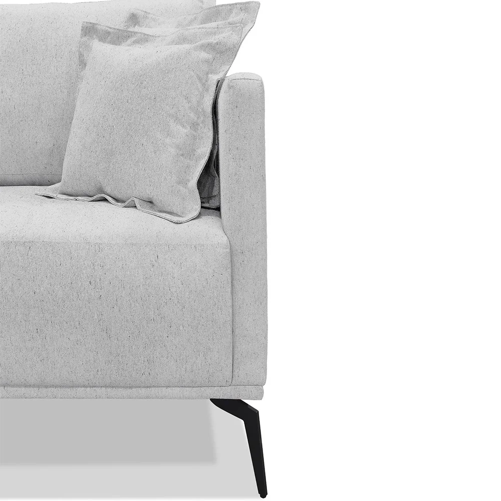 Poltrona para Sala Pés de Metal Vecchia S06 Linho Grigio - Mpozenato