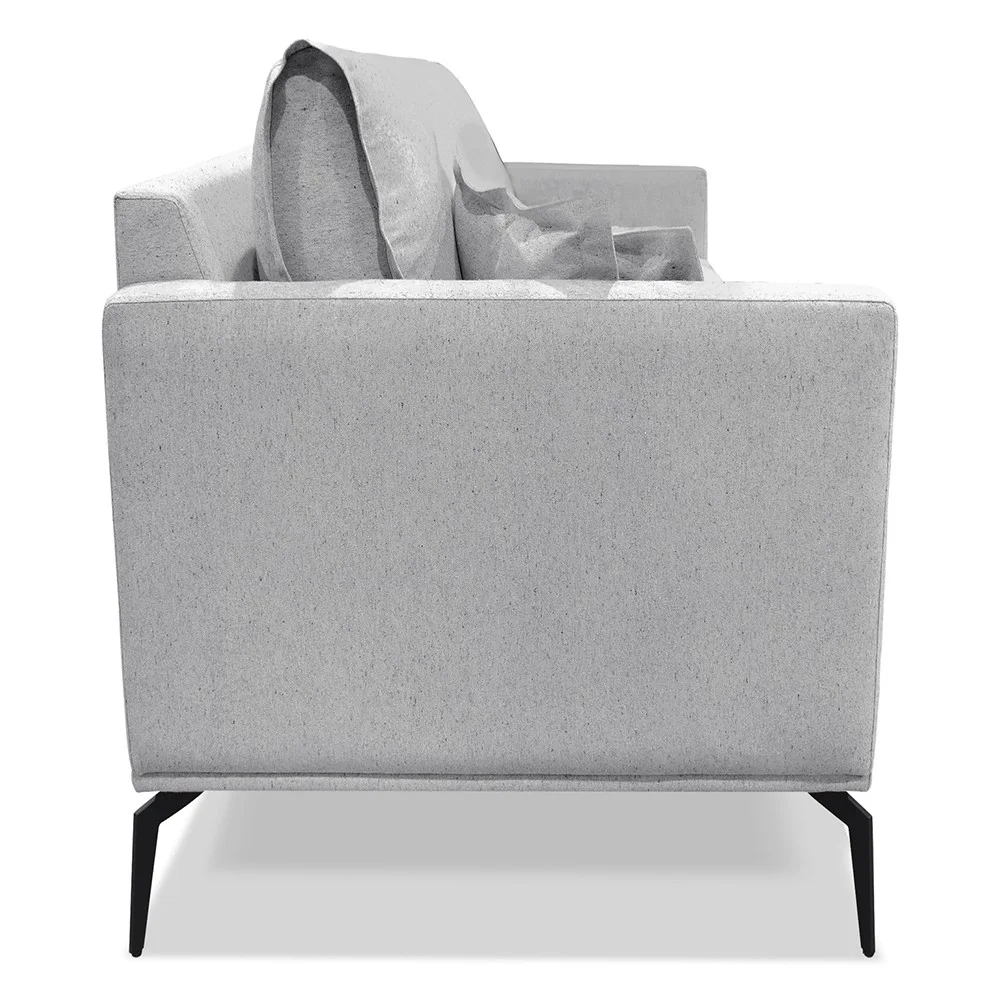 Poltrona para Sala Pés de Metal Vecchia S06 Linho Grigio - Mpozenato