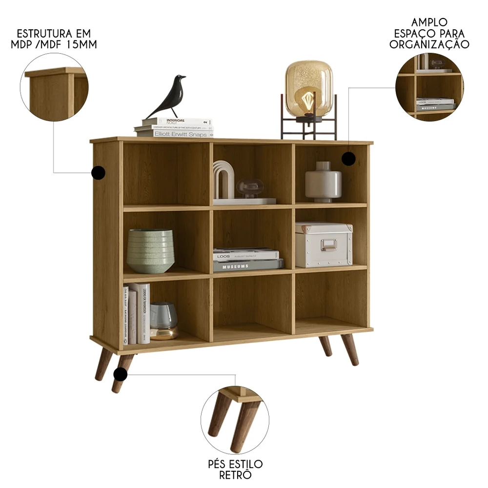 Nicho Organizador Retrô Freijó - Qmovi