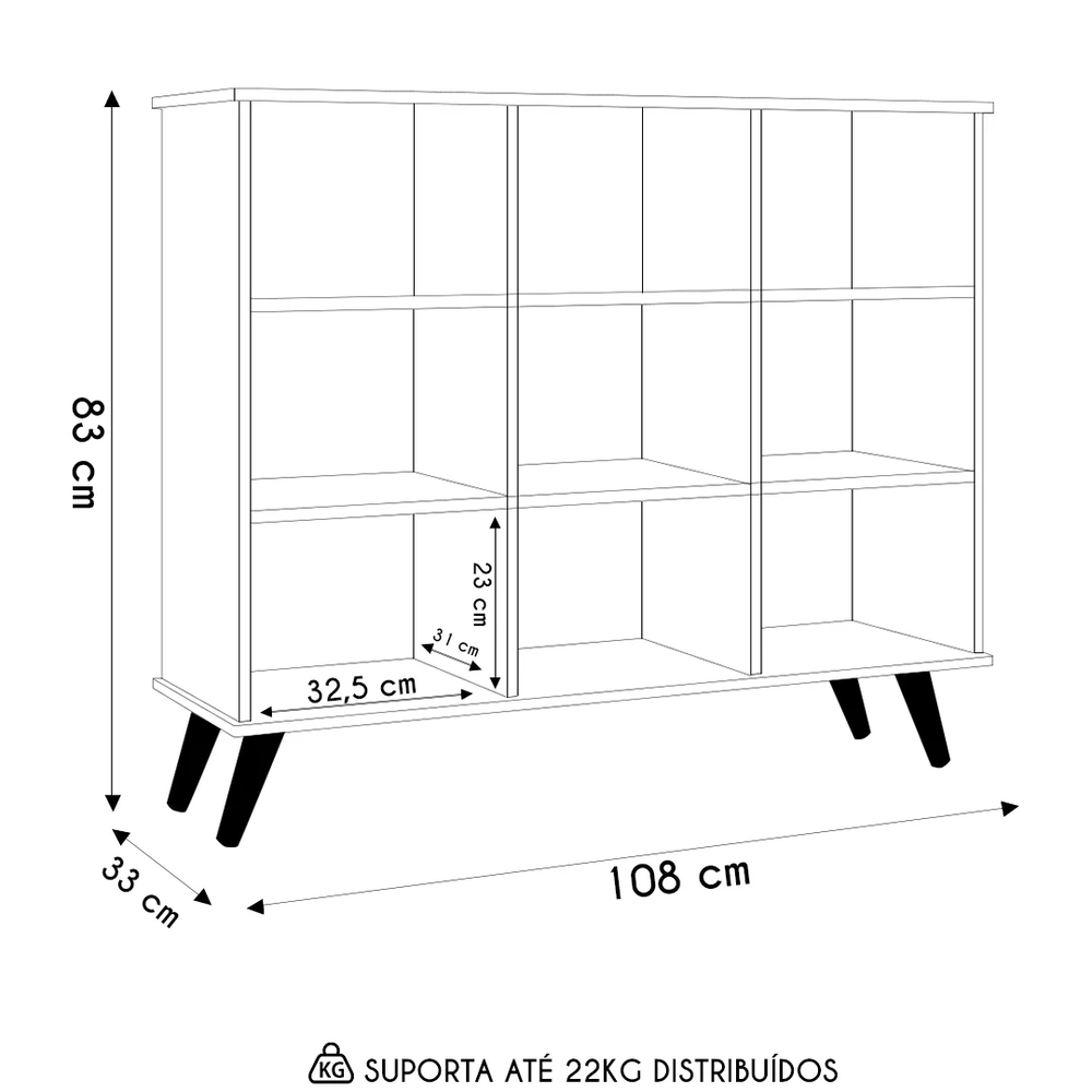 Nicho Organizador Retrô Freijó - Qmovi