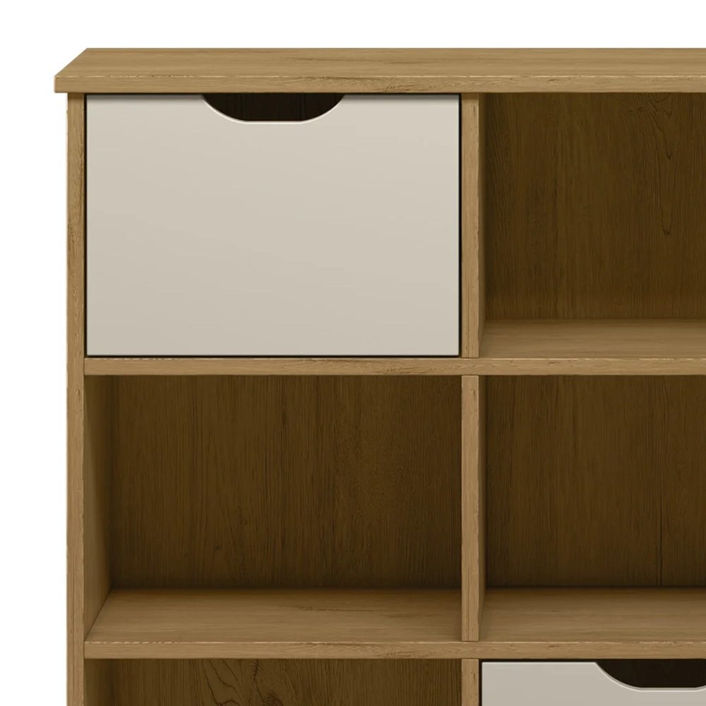 Nicho Organizador 3 Gavetas com Rodízios Freijó/Off White - Qmovi