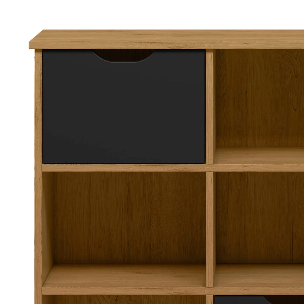 Nicho Organizador 3 Gavetas com Rodízios Freijó/Preto - Qmovi