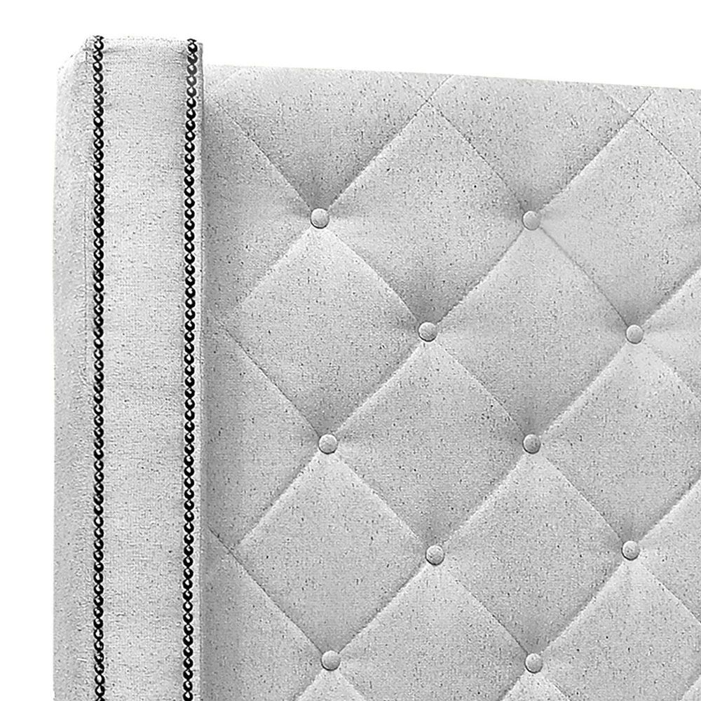 Cabeceira Casal King Cama Box 195cm Louise S06 Linho Grigio - Mpozenato