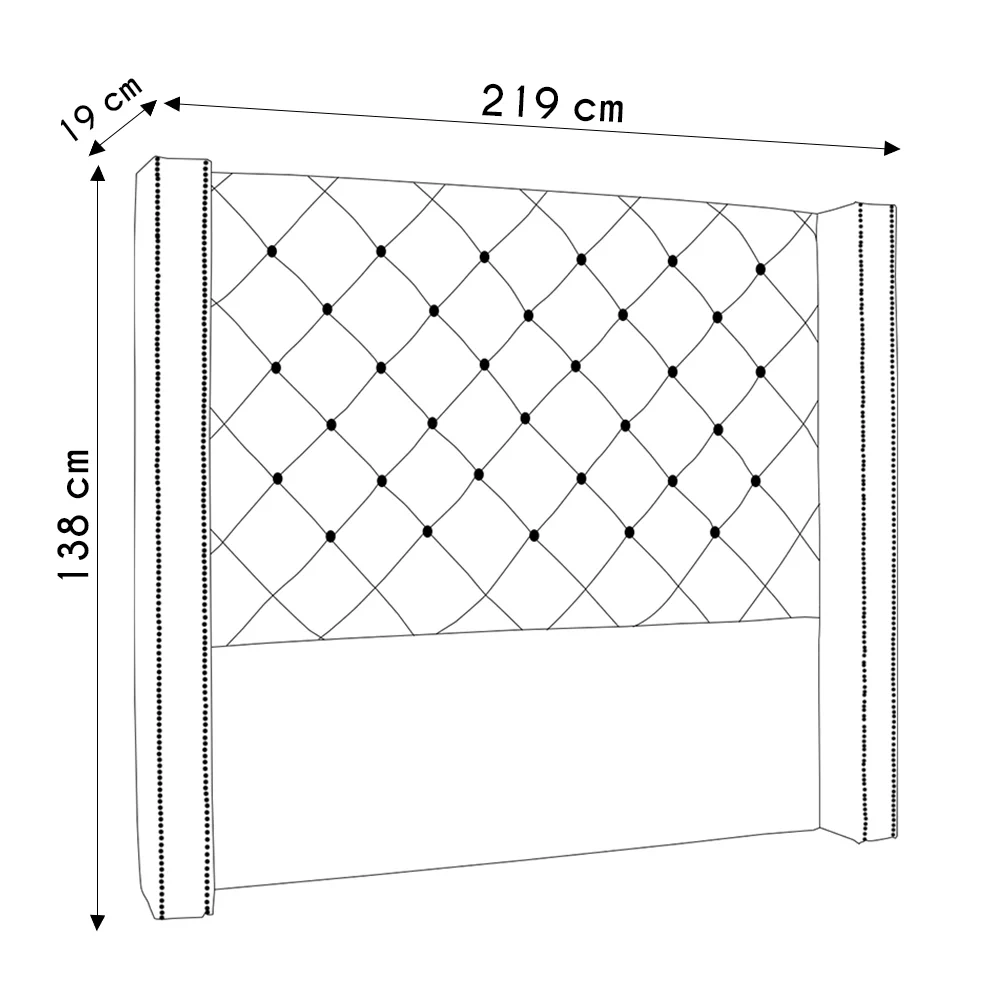Cabeceira Casal King Cama Box 195cm Louise S06 Linho Cinza - Mpozenato