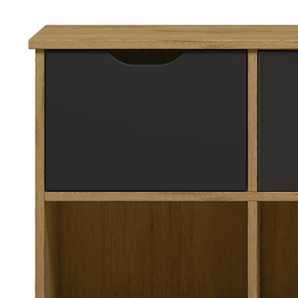 Nicho Organizador 6 Gavetas com Rodízios Freijó/Preto - Qmovi