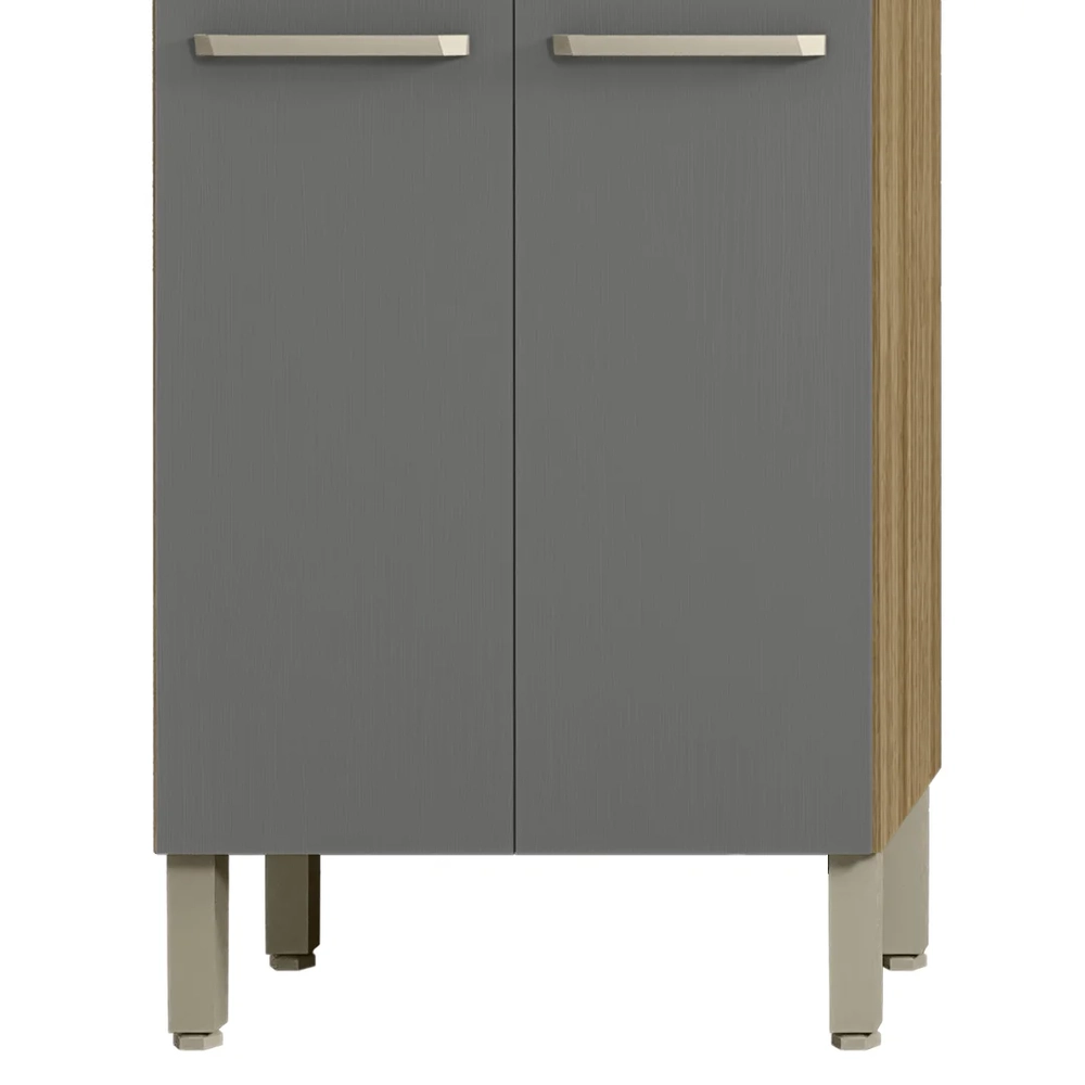 Armário de Cozinha Compacta 251cm Louis Z06 Freijó/Gris - Mpozenato