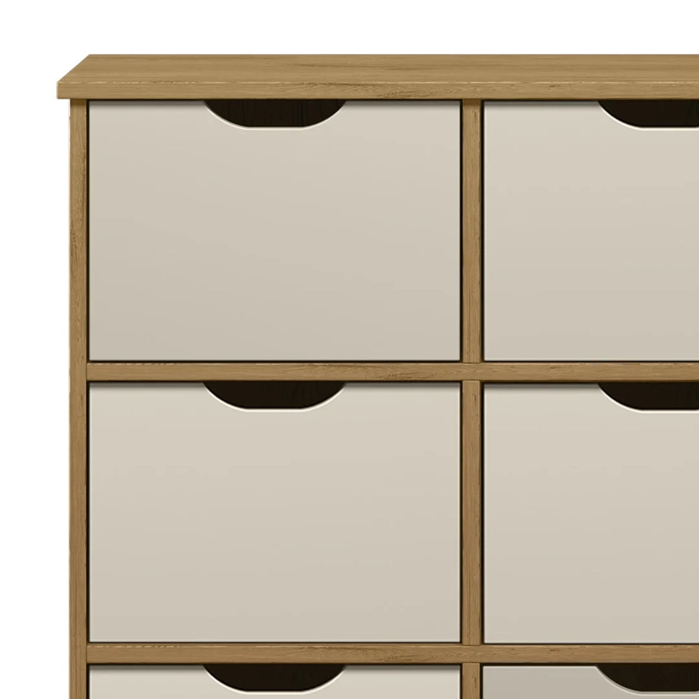 Nicho Organizador 9 Gavetas com Rodízios Freijó/Off White - Qmovi