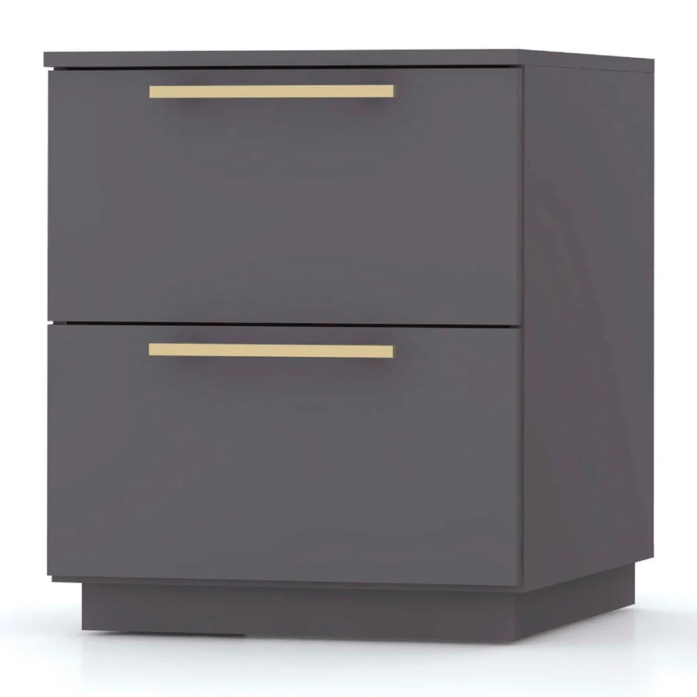 Mesa de Cabeceira 2 Gavetas 50cm Kit 2 Dubai Alasca - Vila Rica