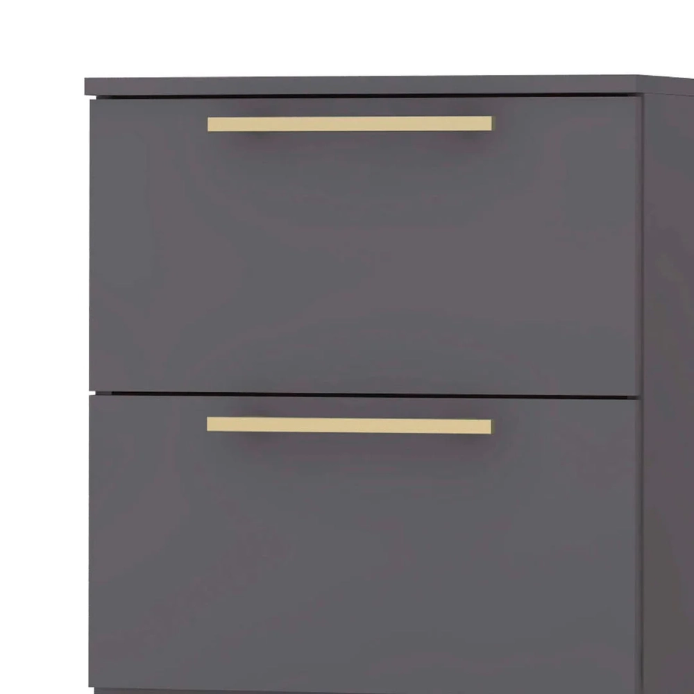 Mesa de Cabeceira 2 Gavetas 50cm Kit 2 Dubai Alasca - Vila Rica