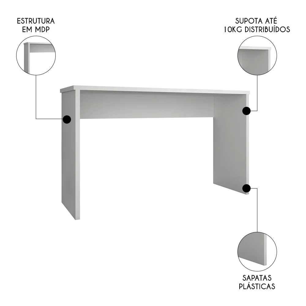 Conjunto de Escritório Home Office 3 com Peças Gávea Branco - Móveis Leão