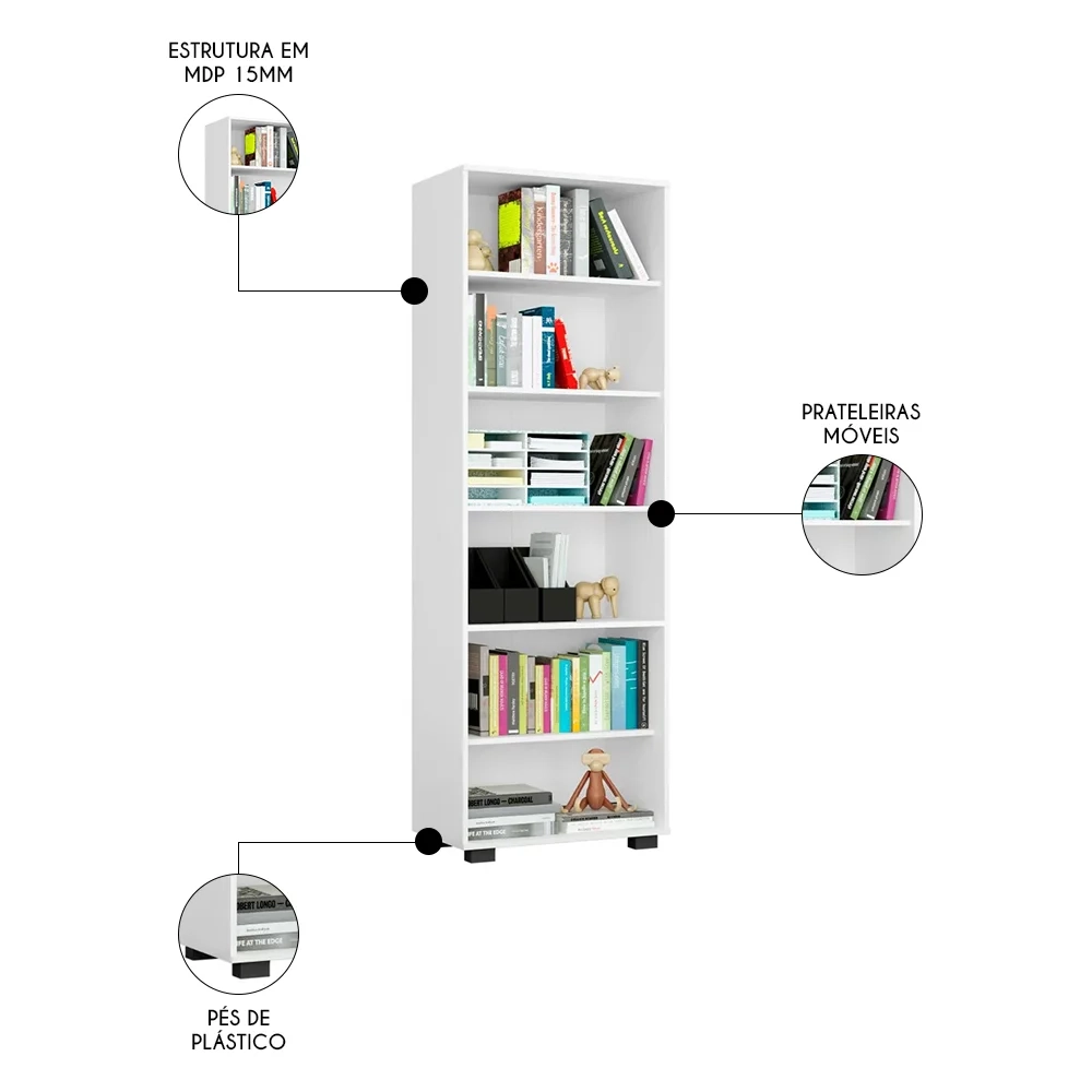 Conjunto de Escritório Home Office 3 com Peças Gávea Branco - Móveis Leão