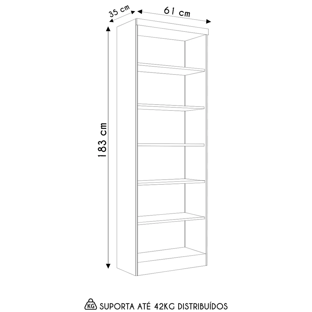 Livreiro Estante Multiuso Com Prateleiras Linus Freijó - Qmovi