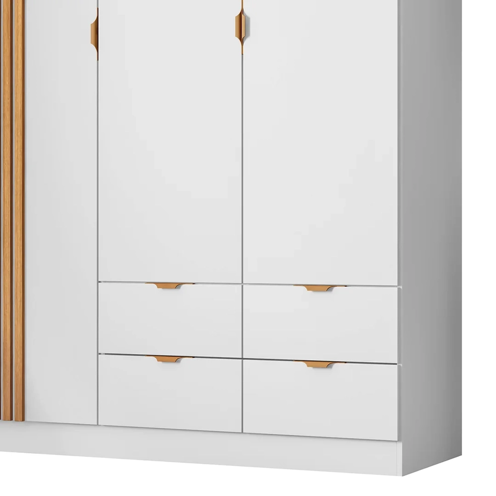 Guarda Roupa Infantil Detalhe Ripada 3 Portas Ayla Branco    - Phoenix