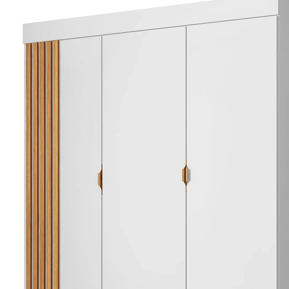 Guarda Roupa Infantil Detalhe Ripada 3 Portas Ayla Branco    - Phoenix