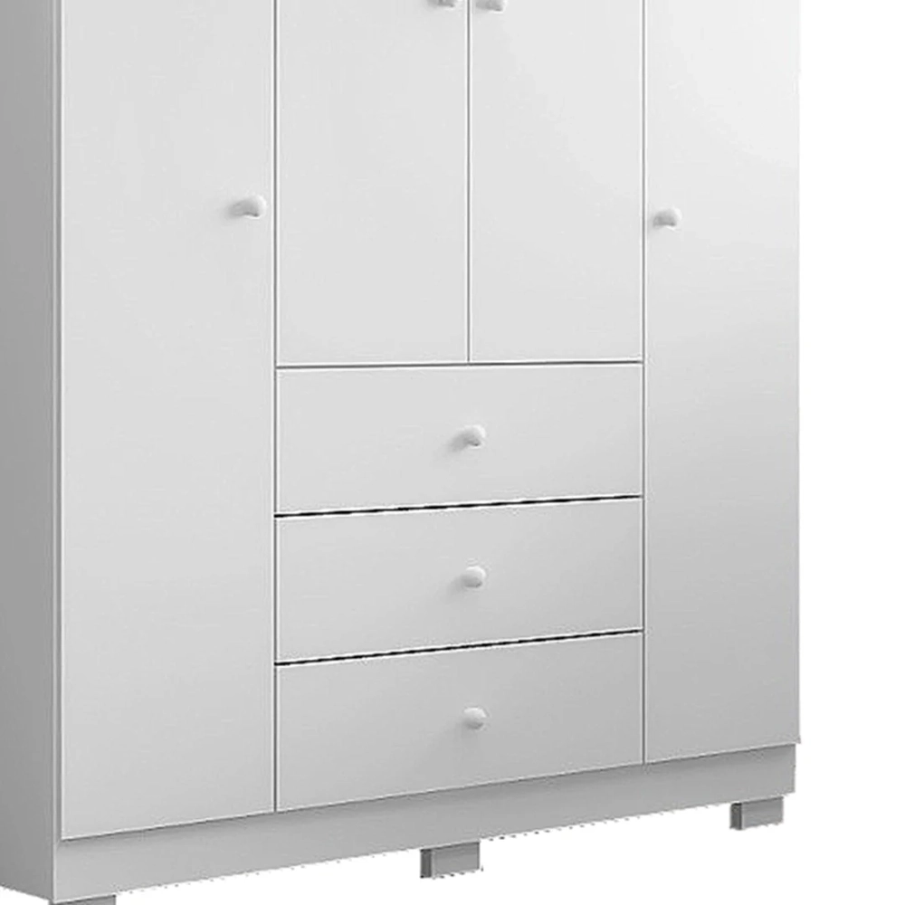 Guarda Roupa Infantil 136cm 4 Portas 3 Gavetas Duda Branco   - Phoenix