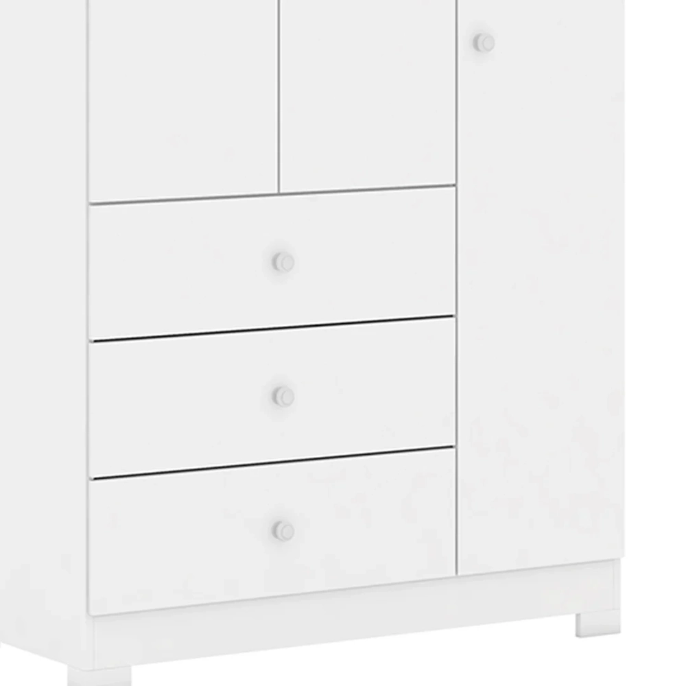 Guarda Roupa Infantil 99cm 3 Portas 3 Gavetas Duda Branco    - Phoenix