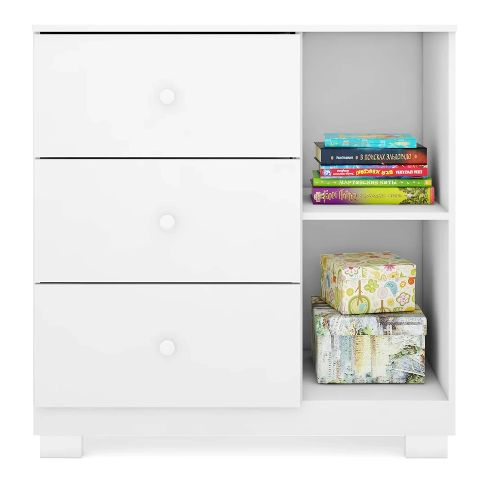 Guarda Roupa Infantil 3 Portas Cômoda 3 Gavetas Duda Branco  - Phoenix