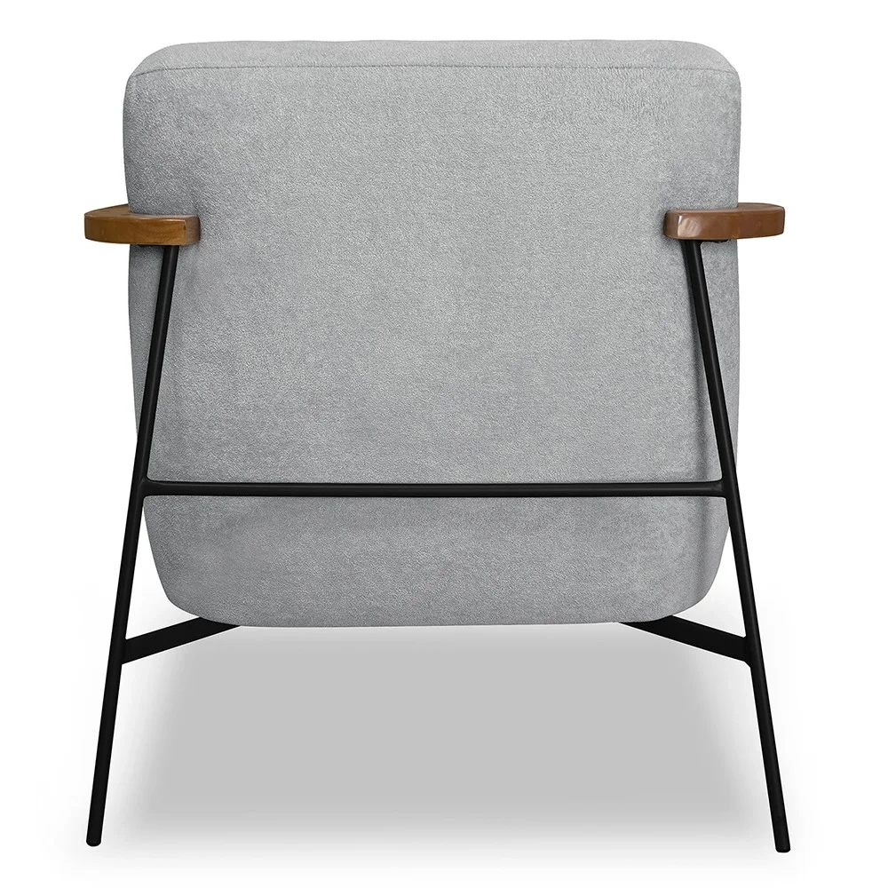 Poltrona para Sala Pés Metálicos Ellen S06 Boucle Cinza - Mpozenato