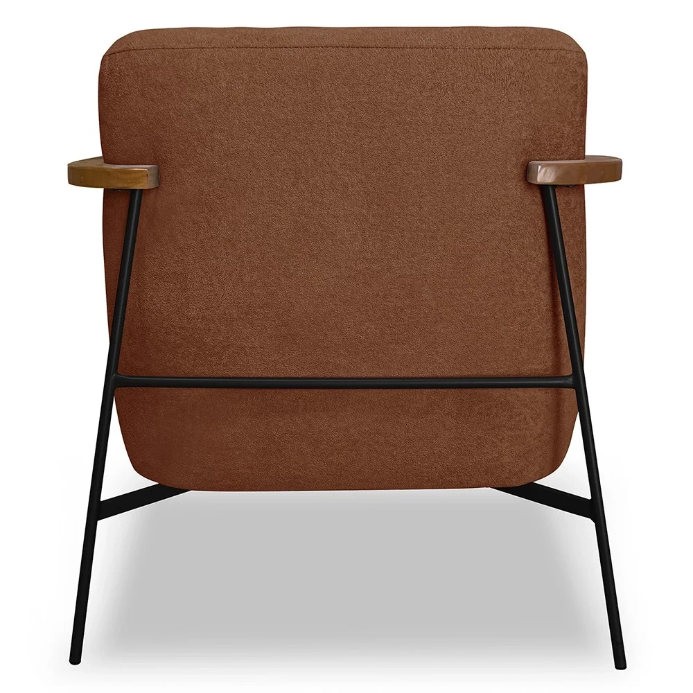 Poltrona para Sala Pés Metálicos Kit 2 Ellen S06 Boucle Terracota - Mpozenato