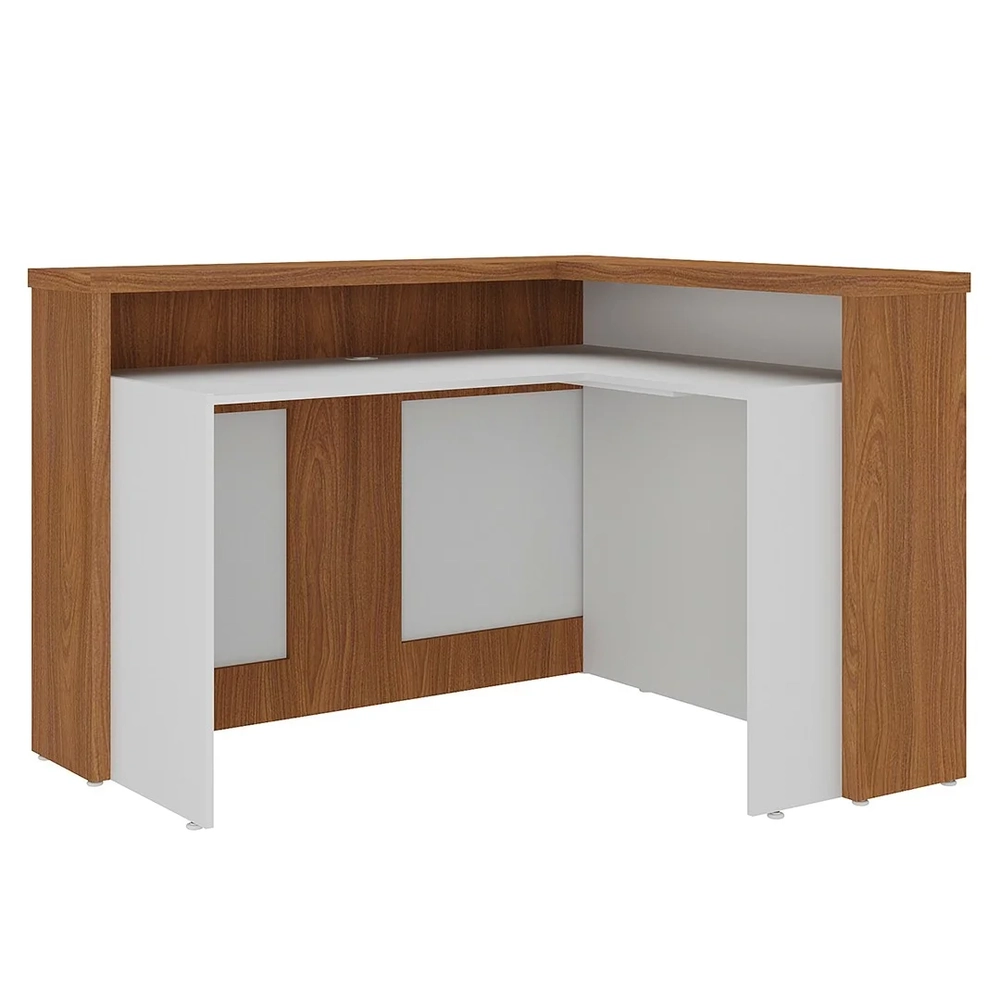 Balcão de Atendimento Recepção 135cm Corp A06 Freijó/Branco  - Mpozenato