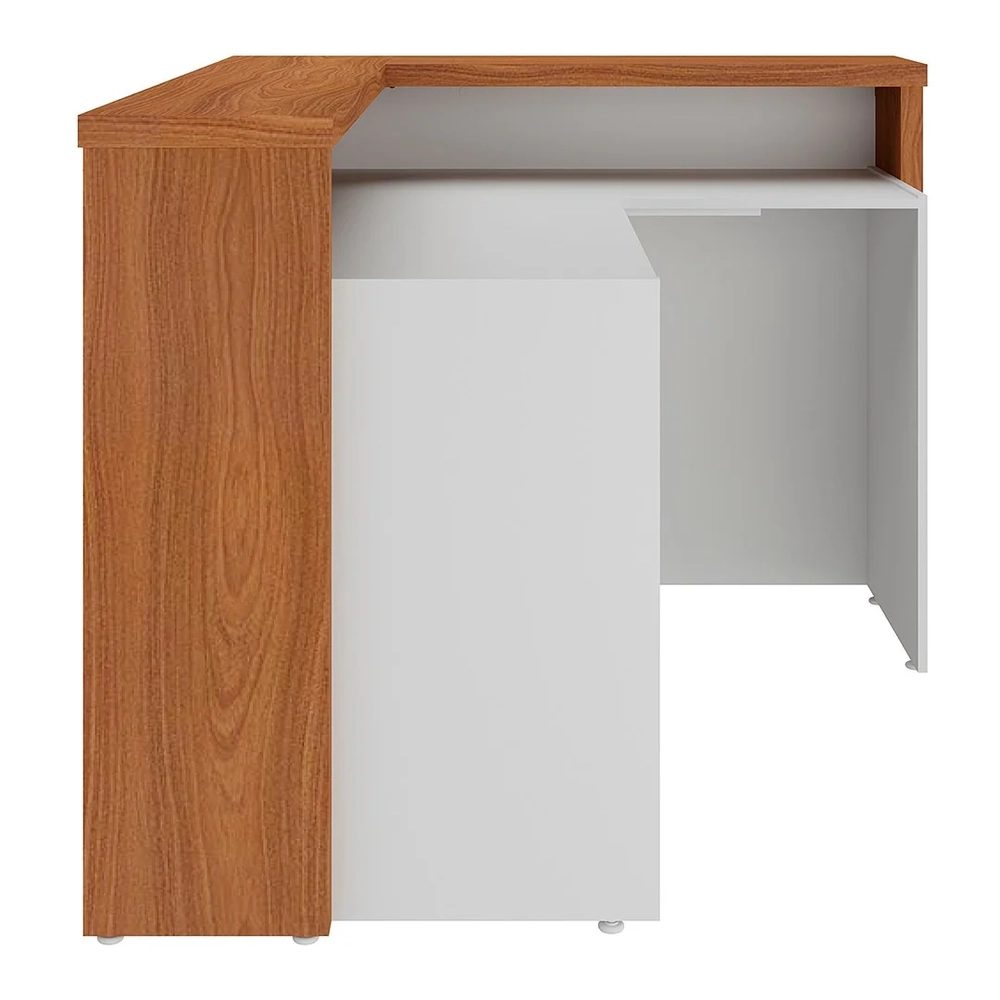 Balcão de Atendimento Recepção 135cm Corp A06 Freijó/Branco  - Mpozenato