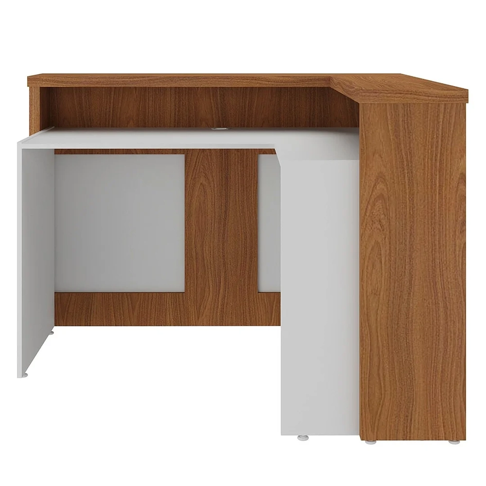 Balcão de Atendimento Recepção 135cm Corp A06 Freijó/Branco  - Mpozenato