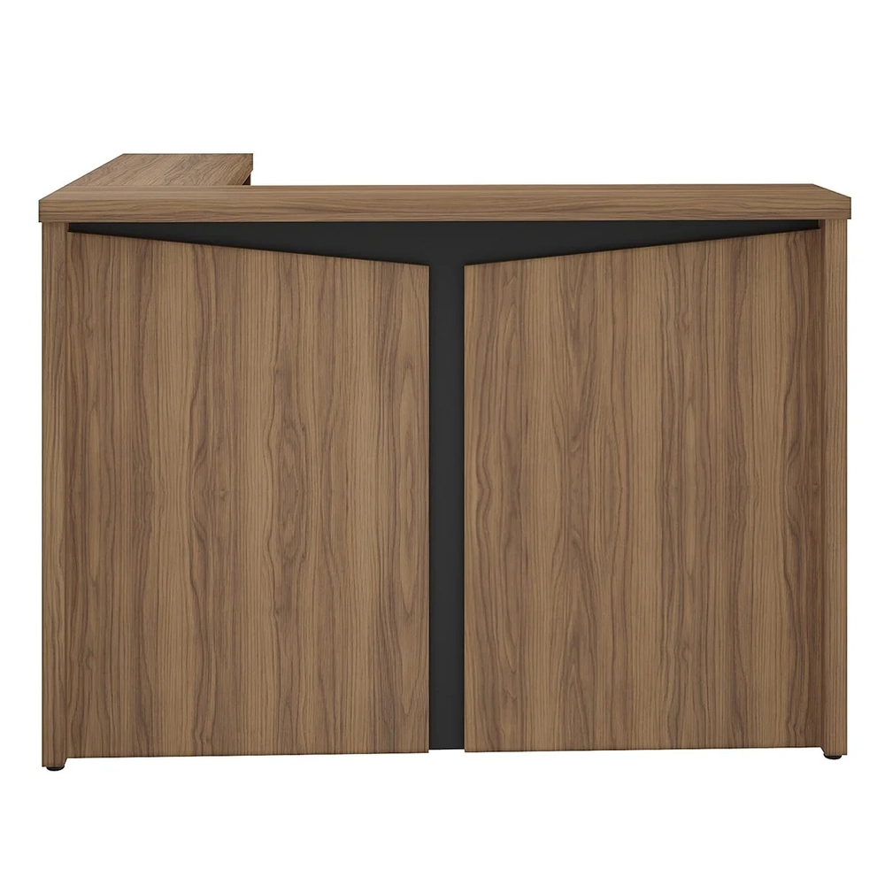 Balcão de Atendimento Recepção 135cm Corp A06 Nogal/Preto    - Mpozenato