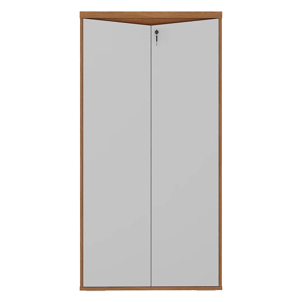 Armário Escritório com Chave 2 Portas Corp A06 Freijó/Branco - Mpozenato