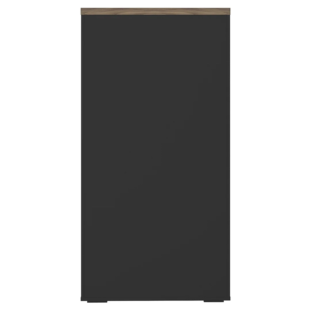 Armário Escritório com Chave 2 Portas Corp A06 Nogal/Preto   - Mpozenato