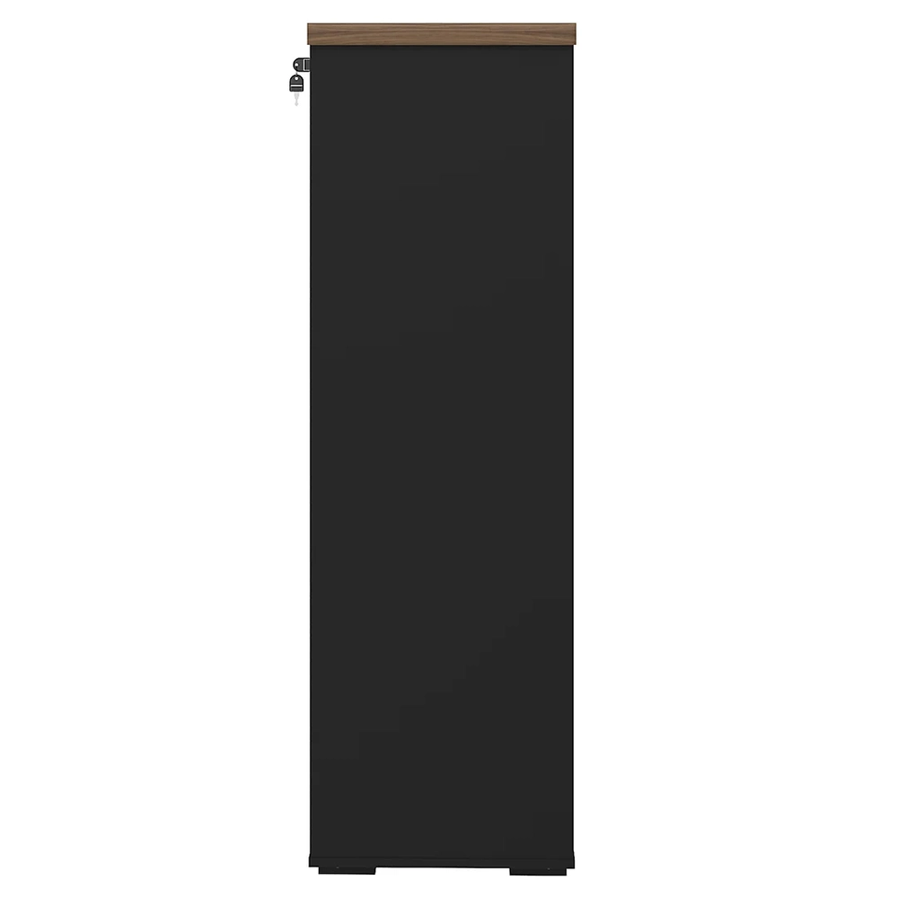 Armário Arquivo com Chave 4 Gavetas Corp A06 Nogal/Preto     - Mpozenato