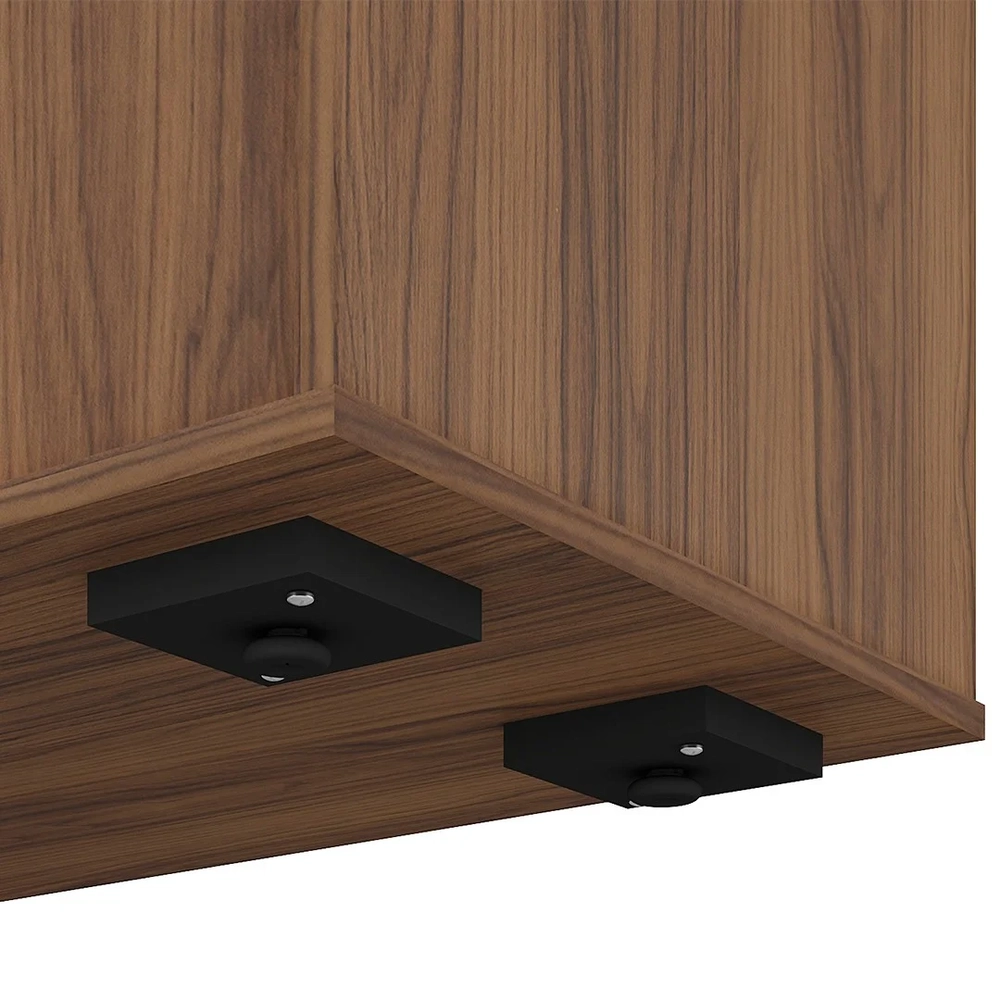 Mesa Escritório em L Gerência 170cm Corp A06 Nogal/Preto     - Mpozenato