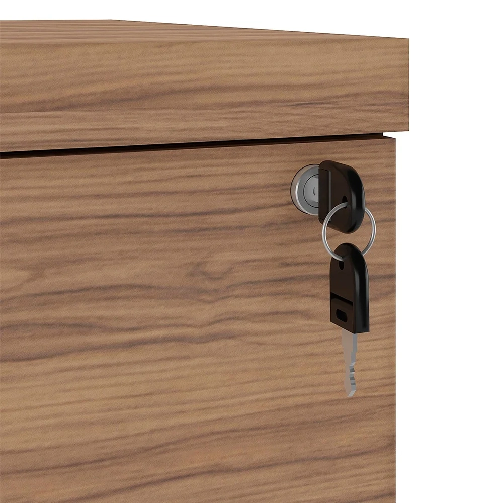 Gaveteiro para Escritório com Rodízios Corp A06 Nogal/Preto  - Mpozenato