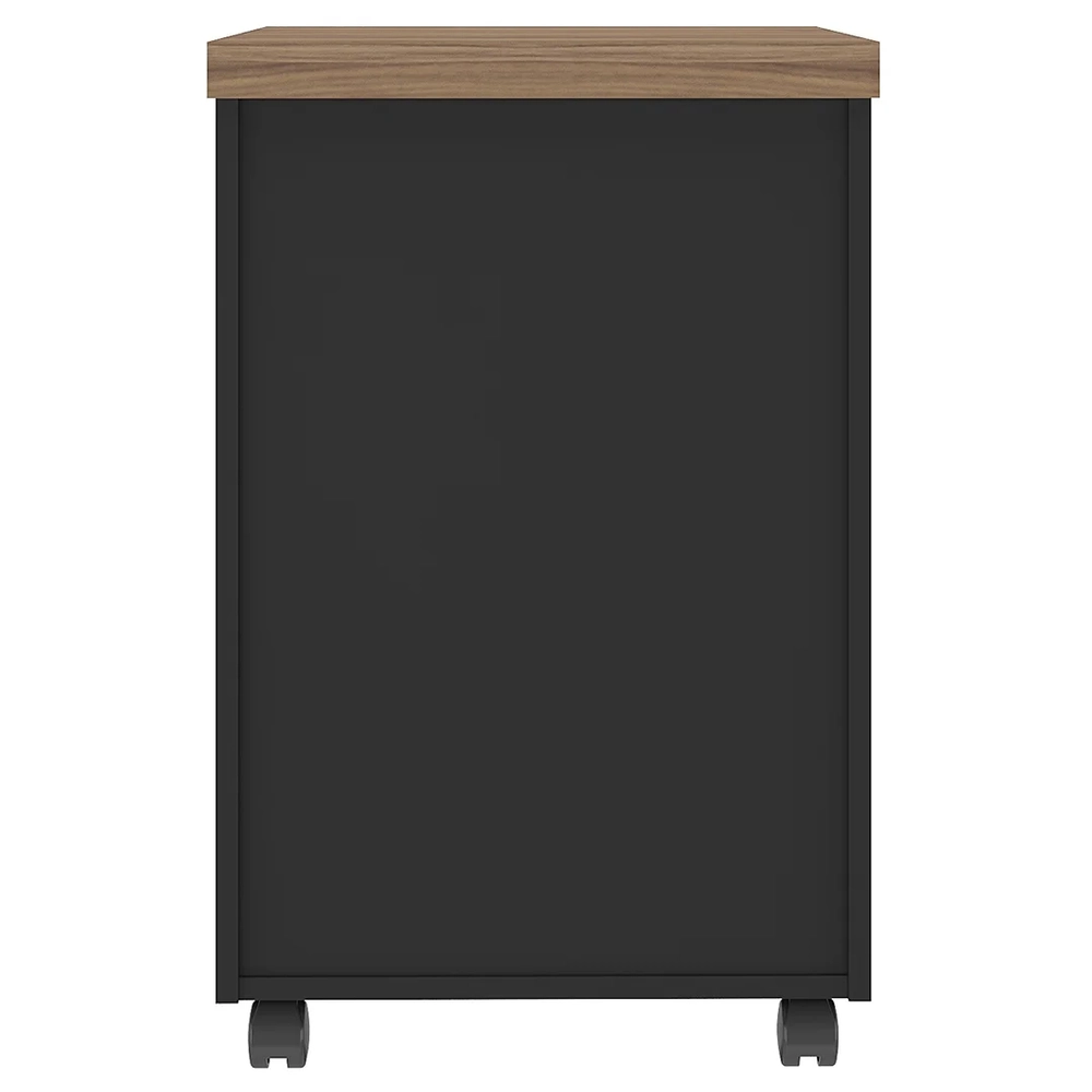 Gaveteiro para Escritório com Rodízios Corp A06 Nogal/Preto  - Mpozenato