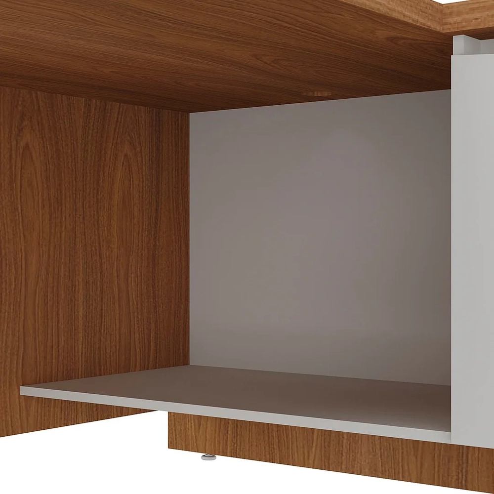 Mesa para Escritório em L Chefia 190cm Corp A06 Freijó/Branco - Mpozenato