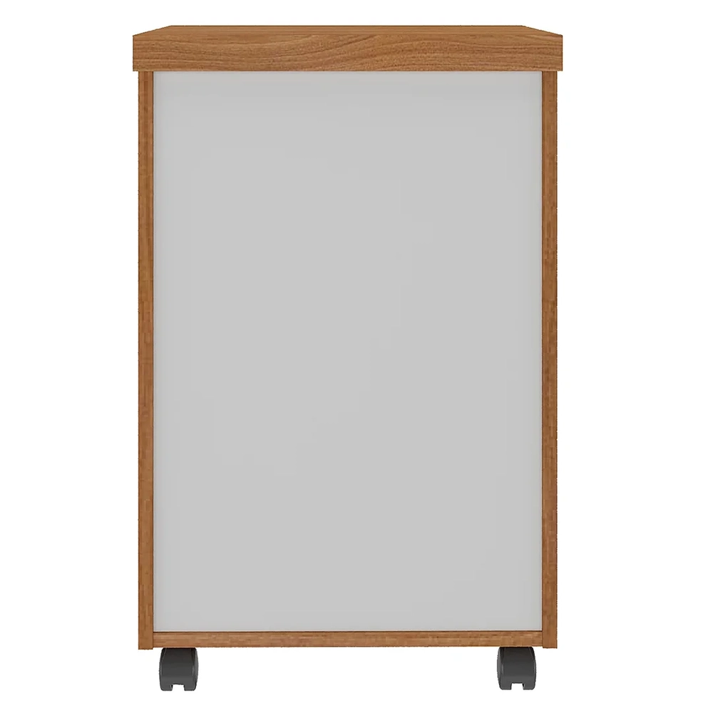 Gaveteiro para Escritório com Rodízios Corp A06 Freijó/Branco - Mpozenato