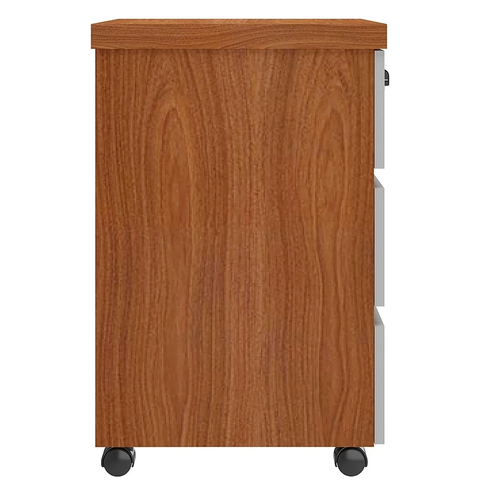 Gaveteiro para Escritório com Rodízios Corp A06 Freijó/Branco - Mpozenato