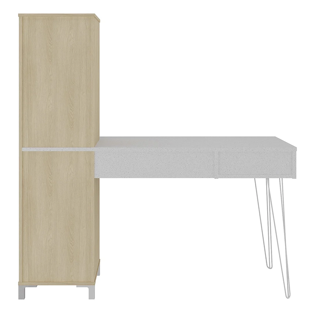 Mesa Escrivaninha com Estante Orizon A06 Terrazza/Carvalho   - Mpozenato