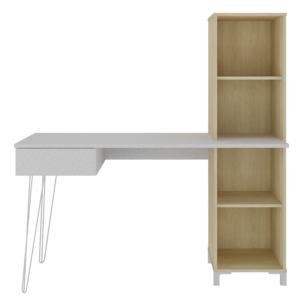 Mesa Escrivaninha com Estante Orizon A06 Terrazza/Carvalho   - Mpozenato