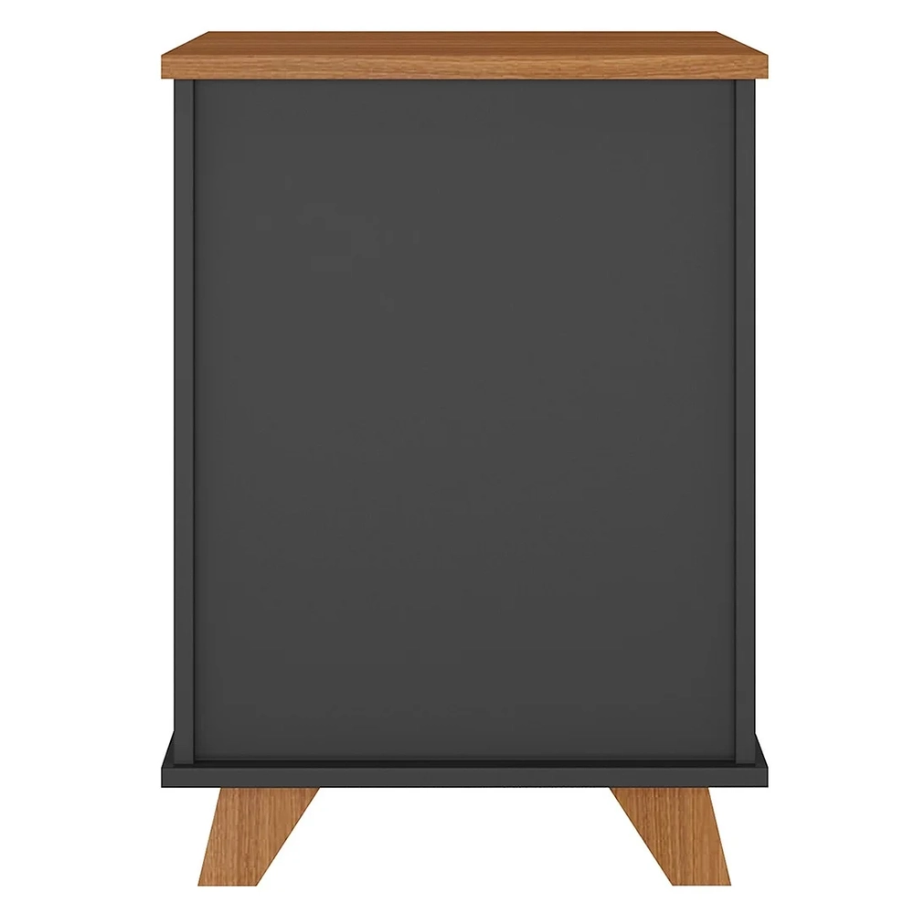 Gaveteiro para Escritório 2 Gavetas May A06 Freijó/Preto   - Mpozenato