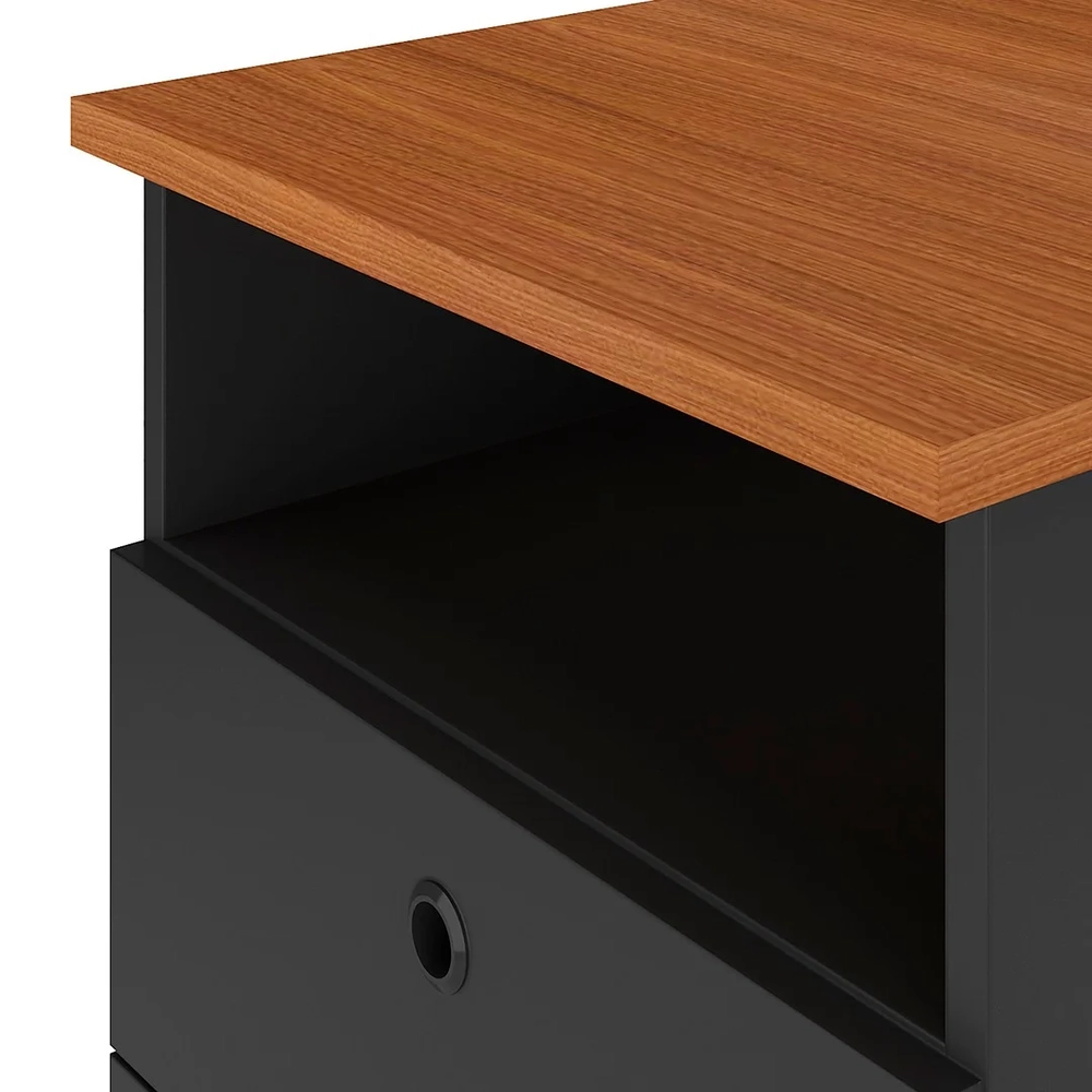 Gaveteiro para Escritório 2 Gavetas May A06 Freijó/Preto   - Mpozenato