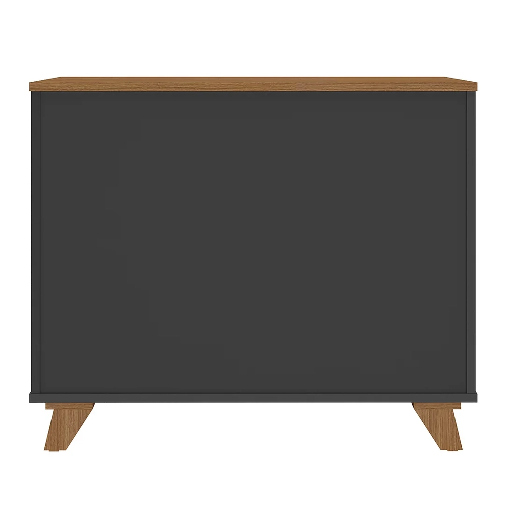 Balcão para Escritório 3 Gavetas 90cm Merano A06 Freijó/Preto - Mpozenato