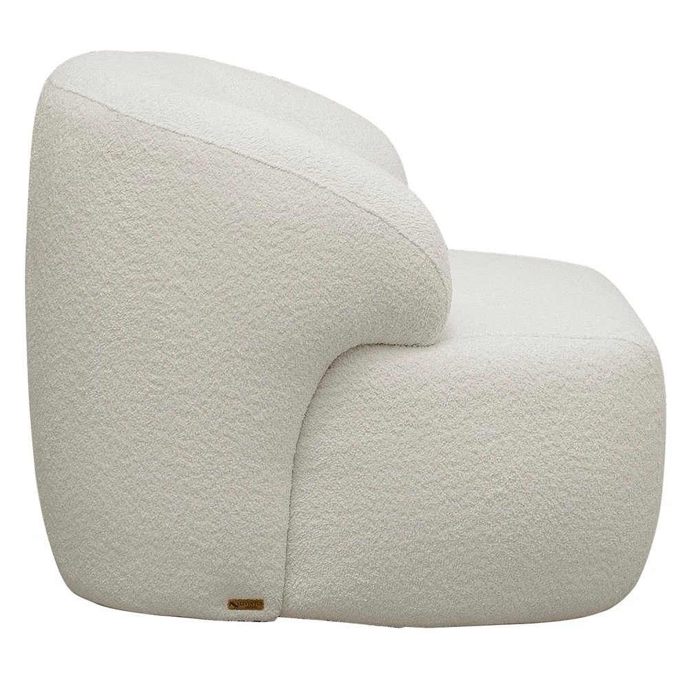 Poltrona Decorativa Fixa Orgânica Donk L08 Boucle Branco     - Mpozenato