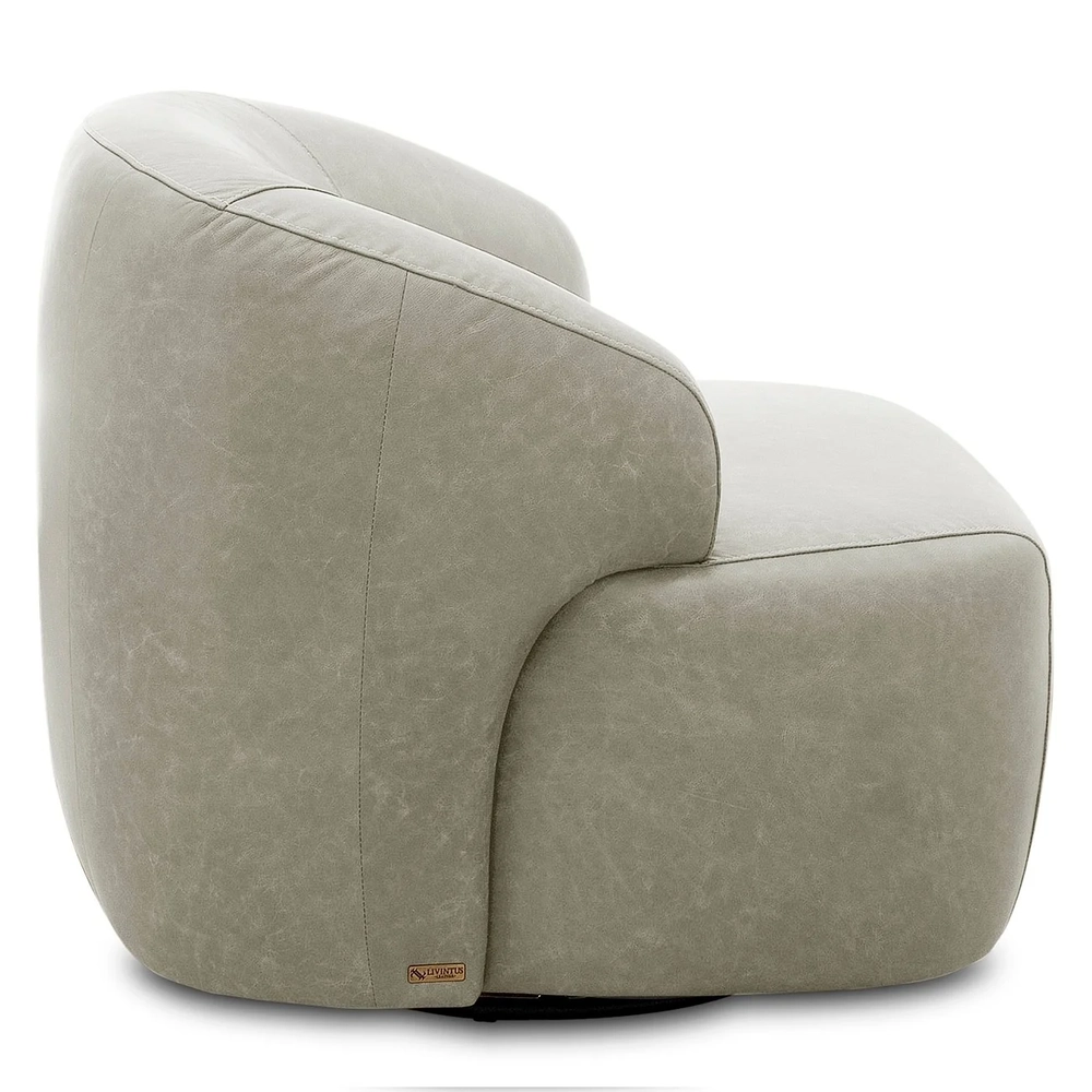 Poltrona Giratória Living Orgânica Donk L08 Sintético Gelo   - Mpozenato